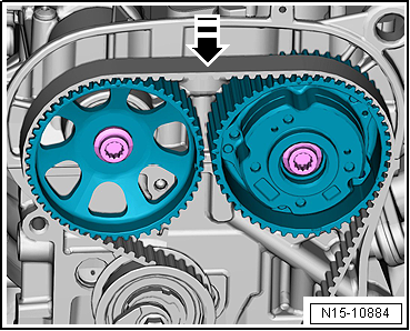 Checking valve timing, engine codes CHPA, CMBA, CPVA, CXSA, CZCA, CPVB, CZDA