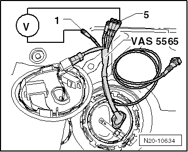 Checking fuel delivery rate, engine code CWVA