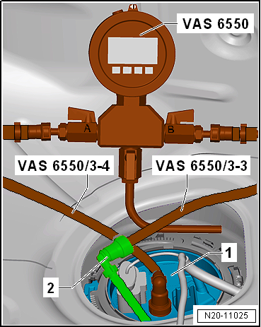 Checking holding pressure, engine code CWVA