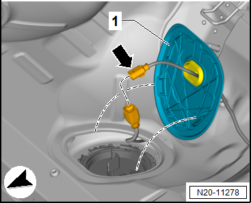Removing and installing fuel gauge sender 2 -G169