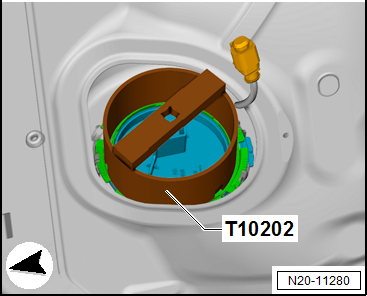 Removing and installing fuel gauge sender 2 -G169