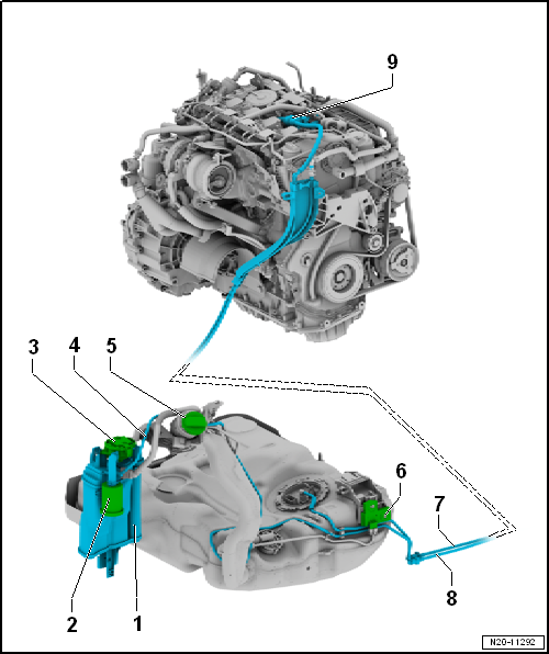 Connection diagram - activated charcoal filter