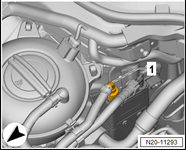 Checking holding pressure, engine code CWVA