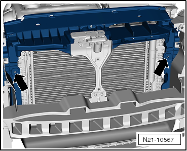 Removing and installing radiator, Golf, Golf SV, Golf Estate