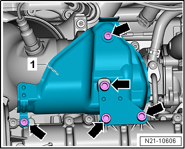 Removing and installing brake servo for vehicles with 1.2&nbsp;l and 1.4&nbsp;l petrol engines