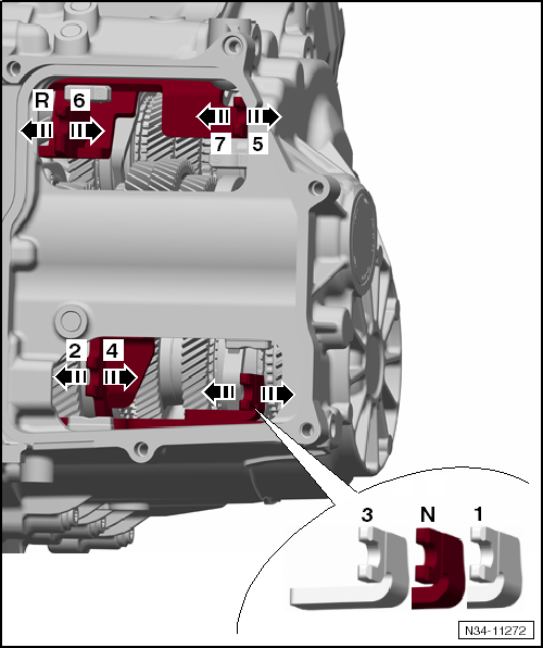 Removing and installing mechatronic unit for dual clutch gearbox -J743