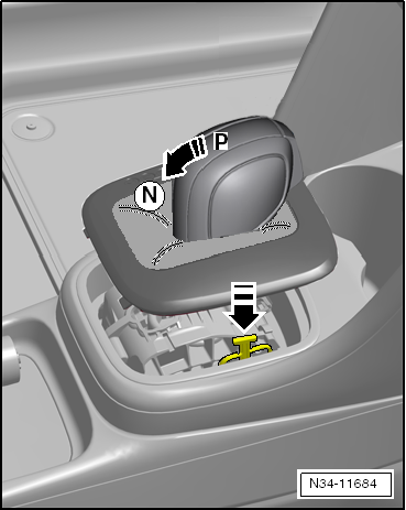 Emergency release from position P, Golf 2013&nbsp;►, Golf Estate 2014&nbsp;