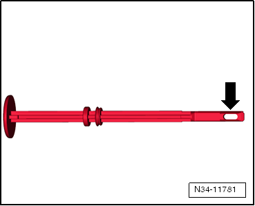 Moving push button to installation position in the handle