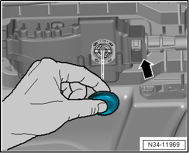 Removing and installing selector lever cable, manufacturer ZF