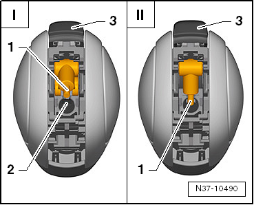 Moving push button to installation position in the handle