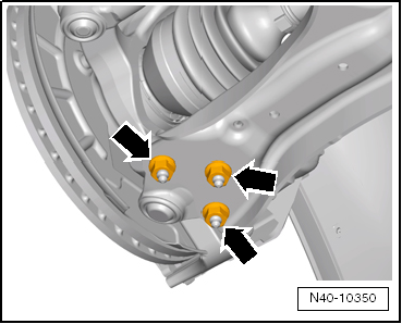 Removing and installing steering rack, LHD vehicles, except for e-Golf