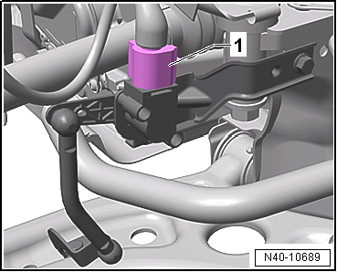 Removing and installing subframe with steering rack, RHD vehicles, except for e-Golf