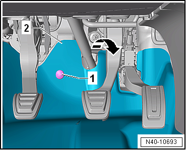 Removing and installing brake servo, LHD vehicles
