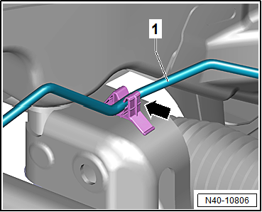 Removing and installing subframe with steering rack, RHD vehicles, except for e-Golf