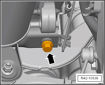 Fixing position of subframe, multi-link suspension, front-wheel drive, except for e-Golf and Golf GTE