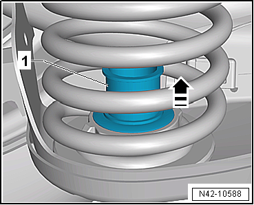 Removing and installing spring, torsion beam axle