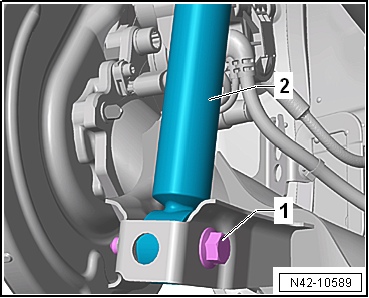 Removing and installing shock absorber, torsion beam axle