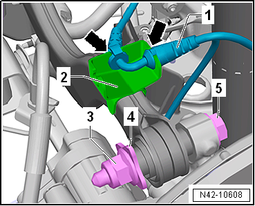 Removing and installing upper transverse link, front-wheel drive