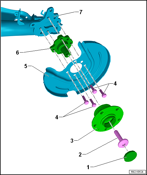 Assembly overview - wheel bearing assembly, torsion beam axle