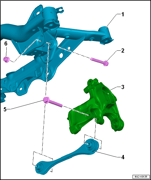 Assembly overview - track rod, multi-link suspension, four-wheel drive