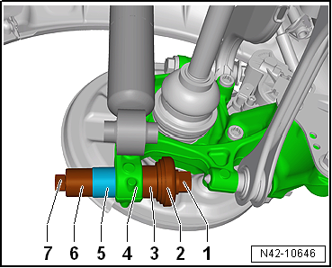 Renewing bonded rubber bush for wheel bearing housing, four-wheel drive