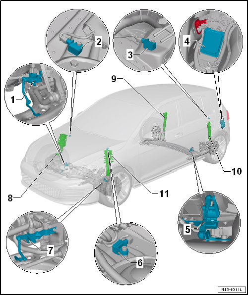 Assembly overview - electronically controlled damping system, torsion beam axle, saloon
