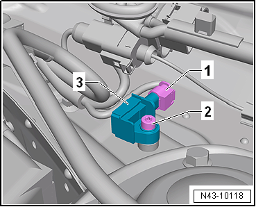 Removing and installing front body acceleration senders -G341-/-G342-
