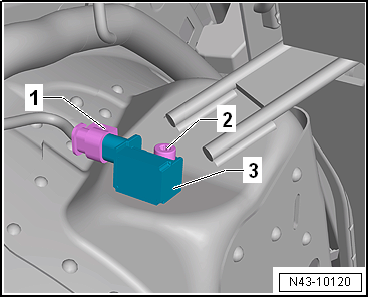 Removing and installing rear body acceleration sender -G343-