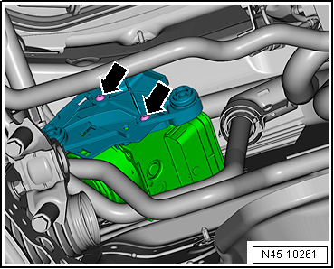 Removing and installing control unit and hydraulic unit, LHD vehicles, four-wheel drive, diesel engine