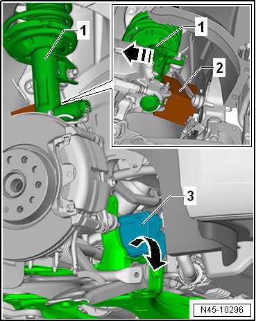 Removing and installing control unit and hydraulic unit, LHD vehicles, four-wheel drive, diesel engine