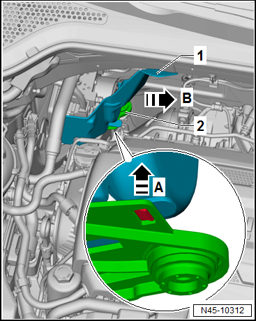 Removing and installing control unit and hydraulic unit, LHD vehicles, four-wheel drive, »R«
