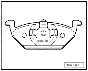 Removing and installing brake pads, FS III front brake