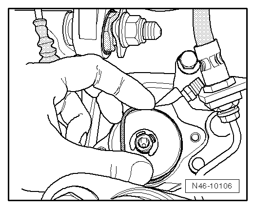 Removing and installing parking brake motor -V282-/-V283-