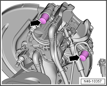 Removing and installing brake caliper