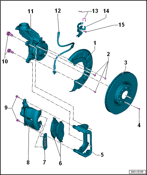 Assembly overview - front brakes PC57 and C60