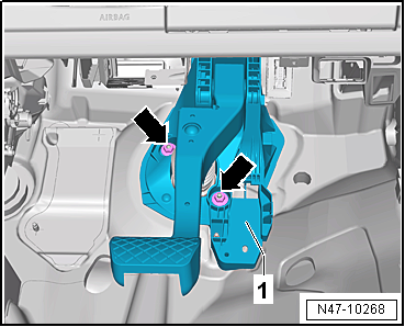 Removing and installing brake servo, RHD vehicles with diesel engine
