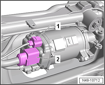 Removing and installing steering rack, LHD vehicles, except for e-Golf