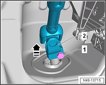 Removing and installing subframe with steering rack, RHD vehicles, except for e-Golf