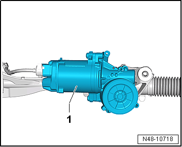 Removing and installing steering rack, LHD vehicles, except for e-Golf