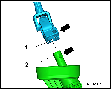 Removing and installing steering column, RHD