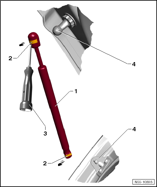Removing and installing gas strut
