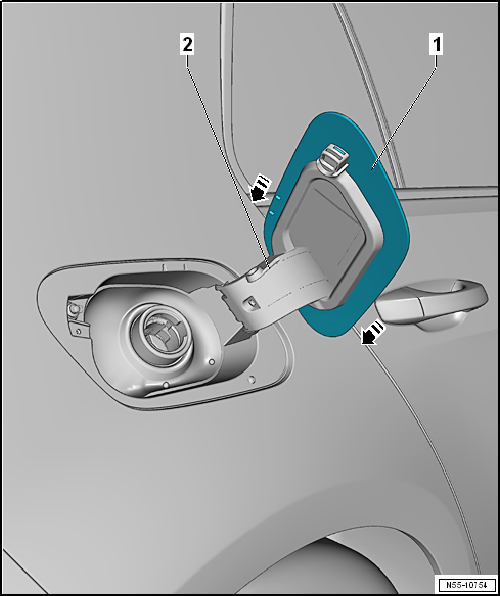 Removing and installing fuel tank flap