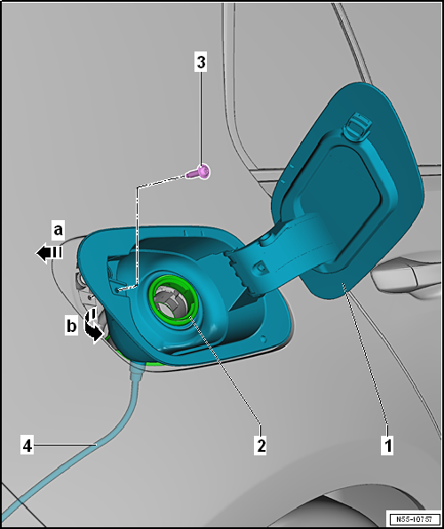 Removing and installing tank flap unit
