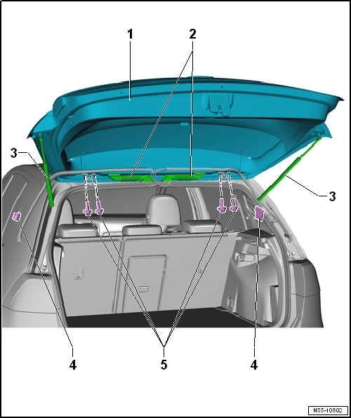 Removing and installing rear lid
