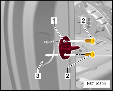 Remove bolts -2- and remove striker -1-