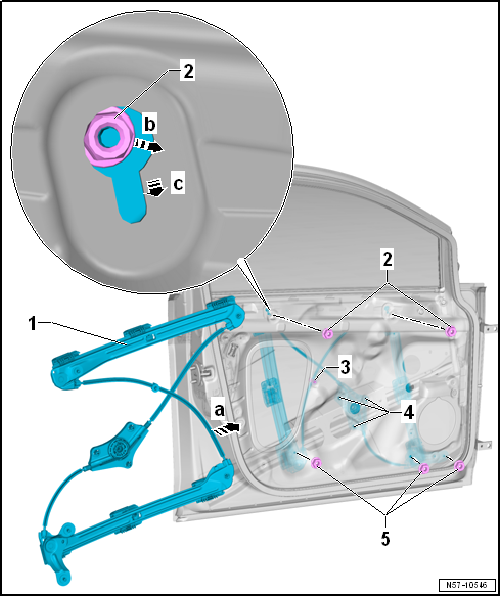 Removing and installing window regulator