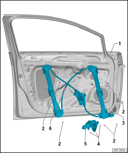 Assembly overview - window regulator