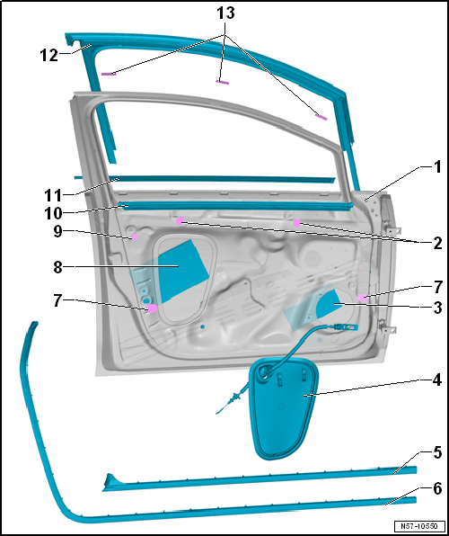Assembly overview - door components
