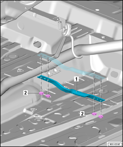 Removing and installing rear tunnel cross-piece