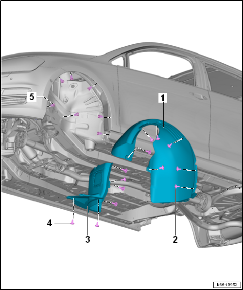 Assembly overview - front wheel housing liner